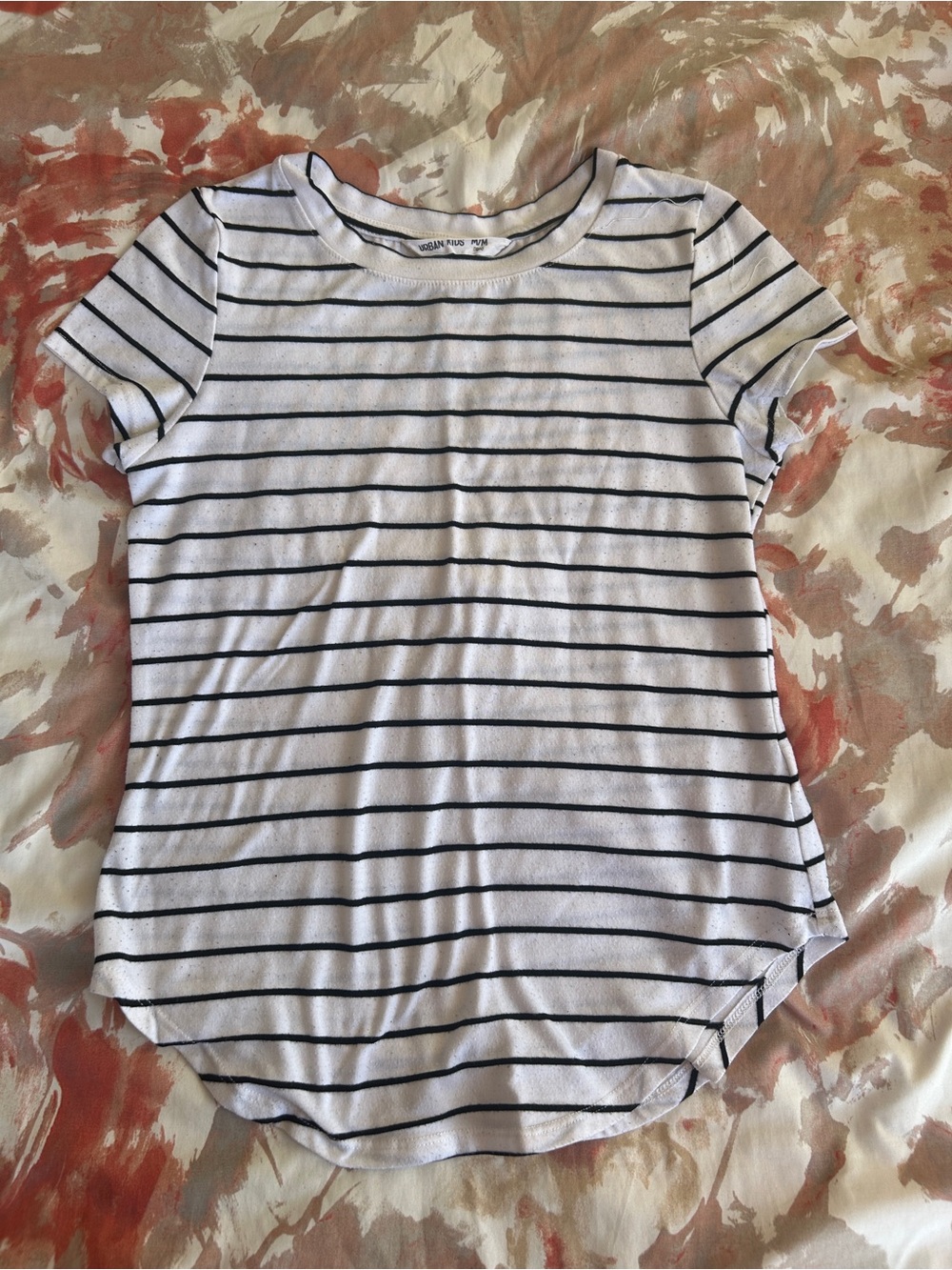 White Striped Short Sleeve Tee